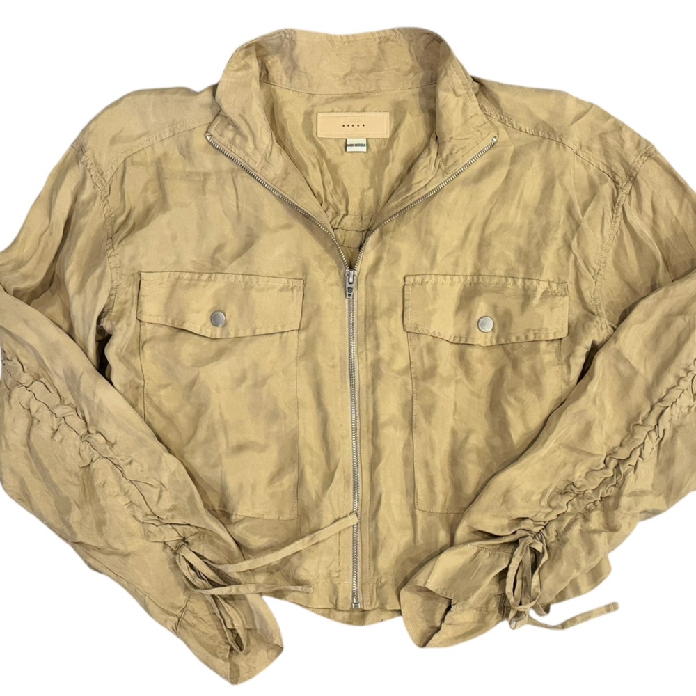 Blank NYC Tan Lightweight Jacket with Zipper and Pockets Women’s Size Medium